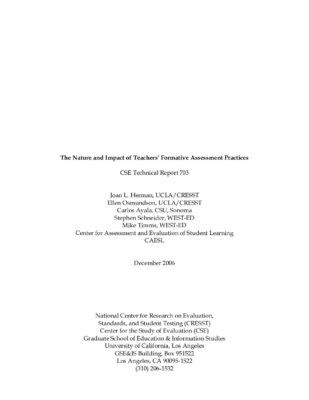 The Nature and Impact of Teachers’ Formative Assessment Practices