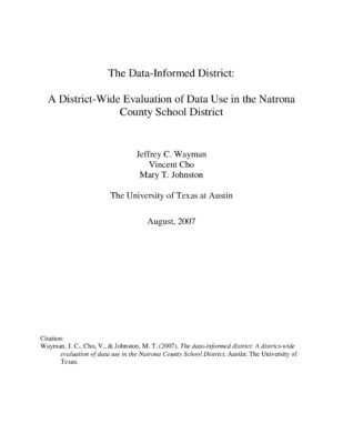 The Data-informed District: A District-wide Evaluation of Data Use in the Natrona County School District