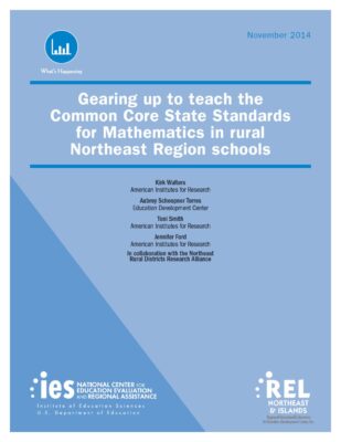 Gearing Up to Teach the Common Core State Standards for Mathematics in Rural Northeast Region Schools