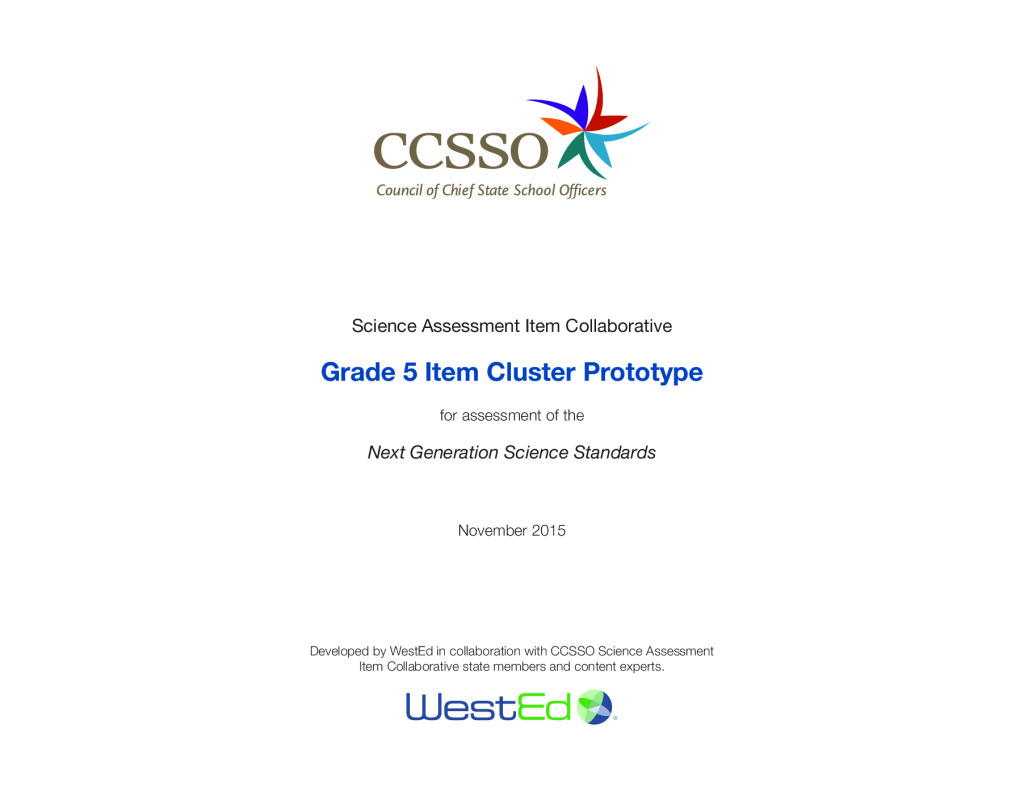 Science Assessment Item Collaborative Grade 5 and Grade 12 Item Cluster Prototypes