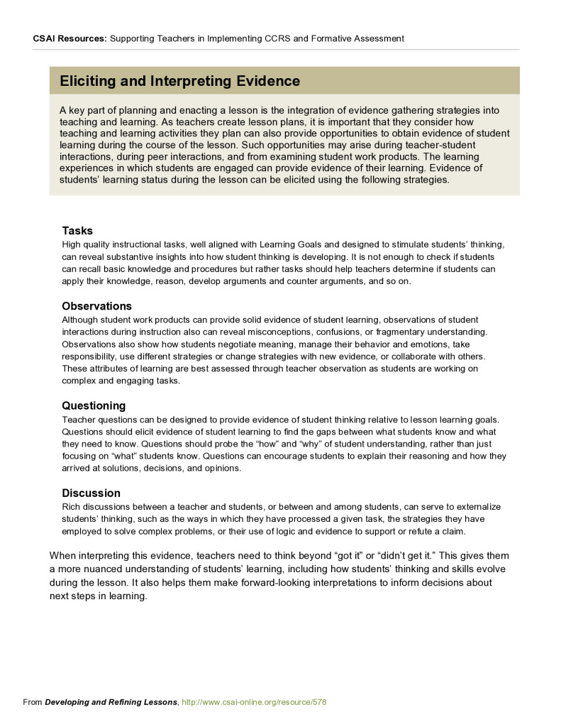 Eliciting and Interpreting Evidence