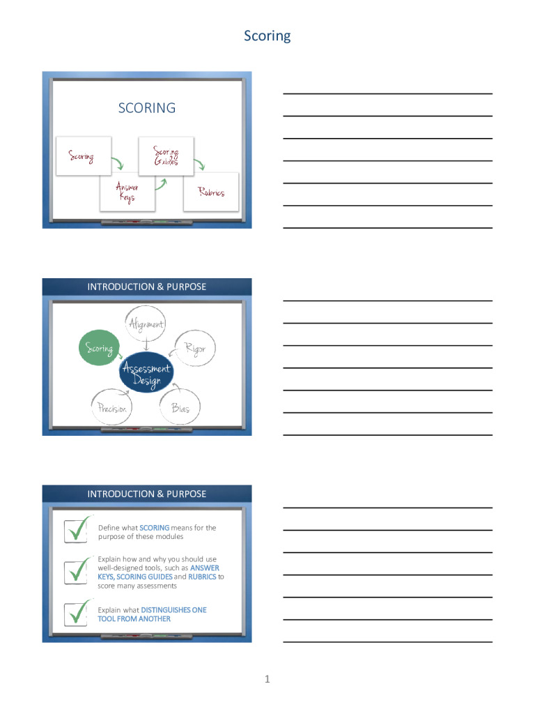 Scoring Note-Taking Template