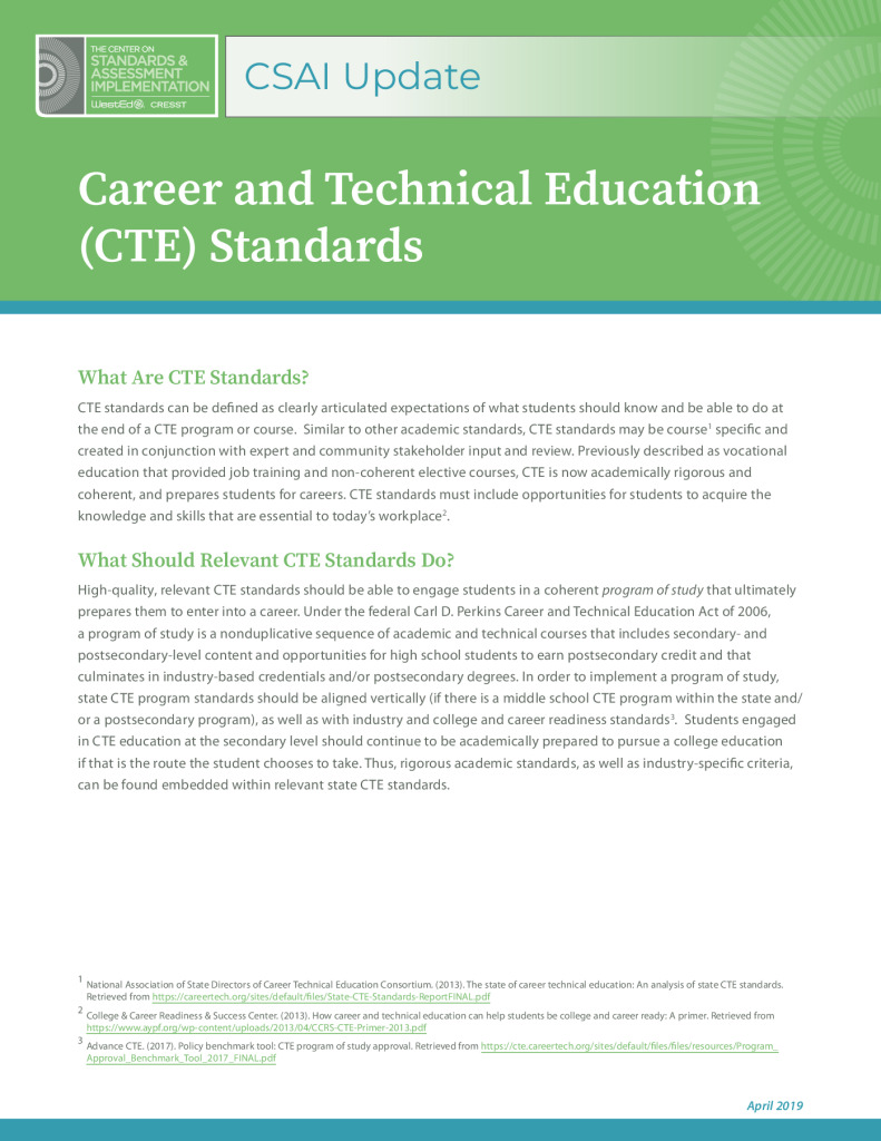 Career and Technical Education (CTE) Standards