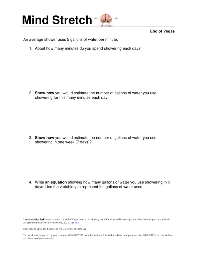 Math Task 4: Student Worksheets