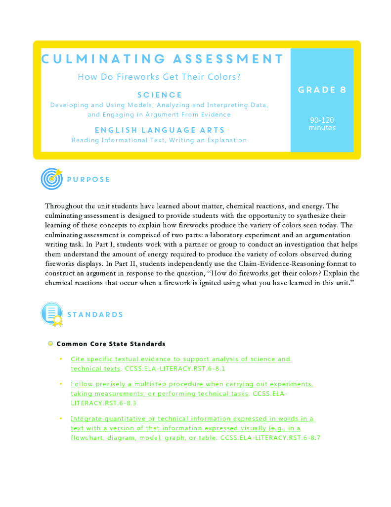 Formative Assessment Lesson Set III – Assessment