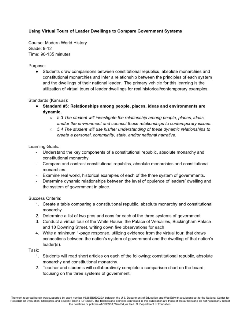 Kansas State Department of Education High School World History Lesson