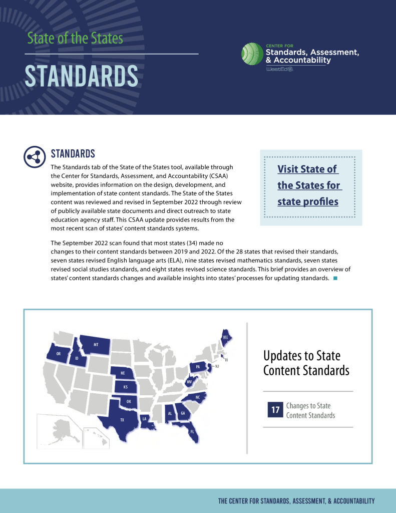 State of the States Brief: Standards