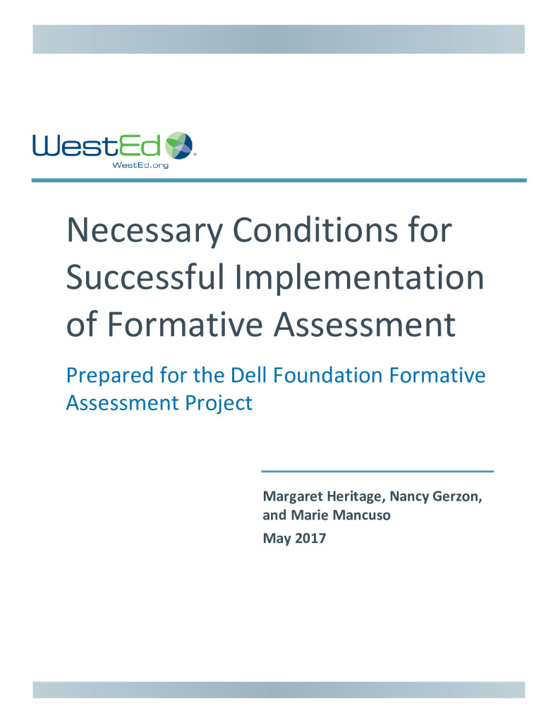 Necessary Conditions for Successful Implementation of Formative Assessment