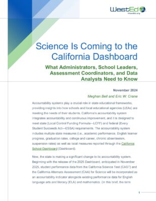 Science is Coming to the California Dashboard