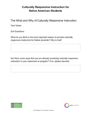 The What and Why of Culturally Responsive Instruction