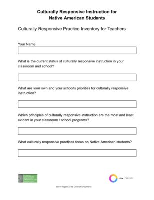 Culturally Responsive Practice Inventory for Teachers